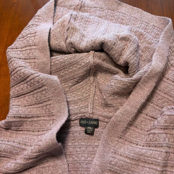 COCO + CARMEN Light Purple Sweater Hooded Vest Size XXL - Picture 2 of 5